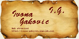Ivona Gaković vizit kartica